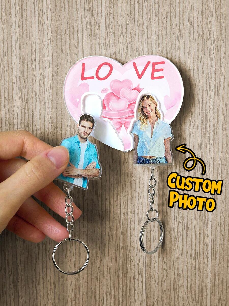 1pc Custom Couple House Keychain, Personalized Couple Key Holder, Together Since Couple Keyholder, Couple Keychain Hanger For Wall Anniversary Gift Idea, Gift For Couples, New Home Gift, Housewarming Gift, Personalized Gift, Wall Hangings, Couple Gifts - Style 3 - View 1