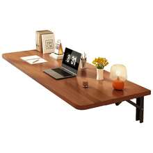 60x40CM Folding Wall Mounted Desk - Space-Saving Work Table For Home Office, Computer Study - Chocolate Brown - View 2