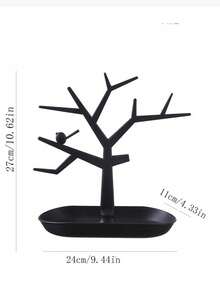 1pc Creative Tree Shaped Jewelry Storage Box, Display Stand For Earrings, Necklaces, Bracelets, Keychains, Women's Home Dressing Table Decoration, Gender Reveal Party, Perfect For Birthdays, Weddings, Parties, The Perfect Gift For Colleagues, Friends, And Family, Back To School - White - View 9