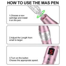 MAS PEN 500mAh 高频静音电动微针美容笔，配有10个可替换针头 - 粉色 - 查看 8