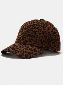 Women's Adjustable Leopard Print Baseball Cap, Casual Sunscreen Hat For Daily Wear - Brown - View 8