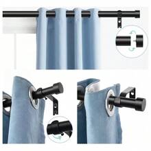 Cortinero Expandible A Maximo 2.1m De Metal Barra De Cortina - Negro - Ver 5