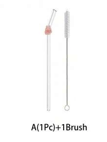 1 件/2 件/5 件/1 套/2 套可爱卡通兔子/熊玻璃吸管,适用于水杯,透明可重复使用的弯曲玻璃吸管,适用于冰沙、奶茶、果汁、鸡尾酒、冷饮、派对用品,彩色可爱卡通设计形状弯曲玻璃吸管可重复使用的学校/夏季用品,适用于毕业季、父亲节礼物。 - 款式1 - 查看 21