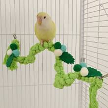 1 szt. Lina wspinaczkowa dla papug, zabawka z grzędą, interaktywna dekoracja klatki dla ptaków, regulowany kształt dla papug takich jak nimfa, kakadu, ara
