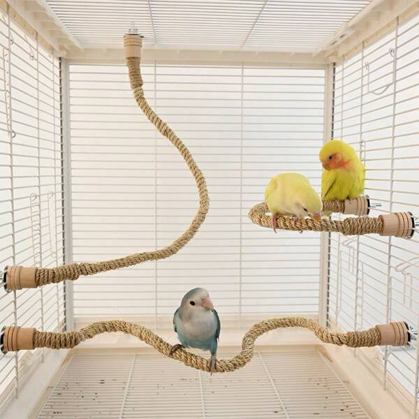 1 pièce Jouet d'escalade pour perroquet, perchoir de cage de forme modifiable, décor pour cage d'oiseau, convient aux cacatoès, aux calopsites et aux autres oiseaux