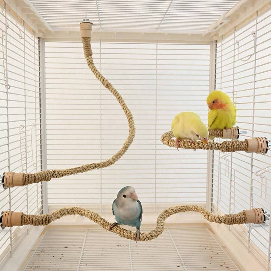 1pc Parrot Toy Climbing Rope, Changeable Shape Cage Perch Toy, Decor For Birdcage, Suitable For Cockatiel, Cockatoo, Parakeet And Other Birds