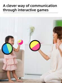 儿童粘性目标球/吸盘球/抛接球/抛掷玩具粘球亲子户外运动/接球和投掷游戏套装飞盘投掷和接球桨游戏带 1 个储物袋接球游戏玩具粘性玩具适合男孩和女孩家庭户外活动