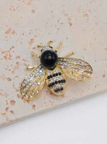 1 pieza Broche elegante de abeja para mujer, clip de chal con rhinestones de moda