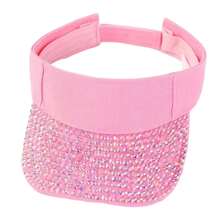 Rhinestone Decorated Crown Sun Protection Open Top Baseball Cap, Fashionable Bling Sporty Sun Hat For Summer Beach