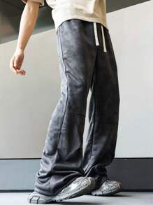 Men's Straight Leg Casual Pants, Loose, Versatile, Simple, Fashion, Breathable, Wide Leg, Summer