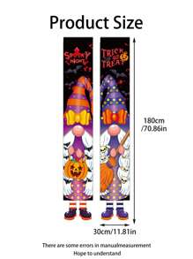 万圣节侏儒横幅 2 件 - 70*11 英寸悬挂横幅，用于门廊和派对装饰，适合室内和室外，万圣节派对背景装饰对联