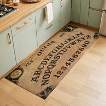 1 pieza Alfombra de entrada con estampado de calavera, alfombra de área artística negra para sala de estar, baño, cocina, entrada, balcón, decoración del hogar, absorbe la suciedad, cafetería, bar, vacaciones, fiesta, dormitorio, baño, decoración de cocina