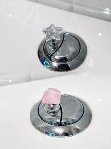2 Pc Star-Shaped Square With A Fine Flash, An Auxiliary Button For Flushing The Toilet Tank, A Nail Art Enthusiast To Protect Their Nails, A Desktop, And A Standing Decoration For Car Interiors