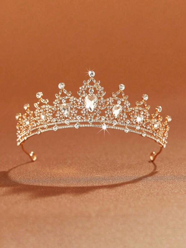 1pc Girls Mini Platinum Crown Hair Accessories, Daily Headband Hair Ornament Suitable For Kids Party, Stage Performance, Fashion Show
