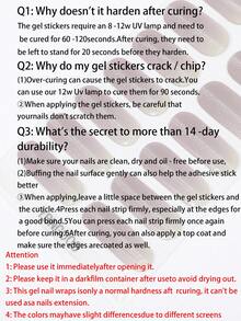 1 peça 20 unhas volta às aulas verão rosa glitter linha gel adesivo de unha remendo semi cura lâmpada UV cobertura total gel adesivo de unha, adequado para mulheres casa faça você mesmo suprimentos de unhas de uso próprio - Multicolorido - Ver 8