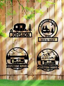 1pc Custom Rv Trailer Metal Sign - Personalized Camping Wall Art, Adjustable Iron Decor For Campsite & Home, Perfect Happy Camper Gift Gifts Birthday Graduation,Multi-Functional, Ornamental,Reusable,Exquisite,Stylish,High-Quality,Colorful,Modern,Custom,Personalized,Unique,Customized Crafts - Multicolor - View 11