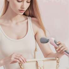 振动器，便携式电动按摩棒，手持式振动按摩器，无线全身按摩器，硅胶按摩头，适用于颈部、背部、肩部、腰部、腿部和足部，男女皆宜 - 彩色 - 查看 7