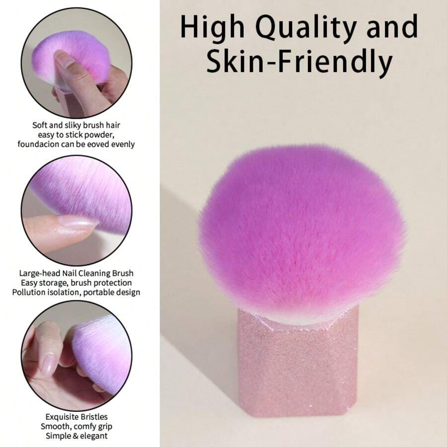 فرشاة تنظيف الوجه كبيرة الحجم بشعيرات ناعمة كثيفة، تصميم مقبض طويل مانع للانزلاق، تقشير لطيف وتنظيف عميق للوجه، مناسبة للبشرة الحساسة، أداة تنظيف الوجه قطعة واحدة