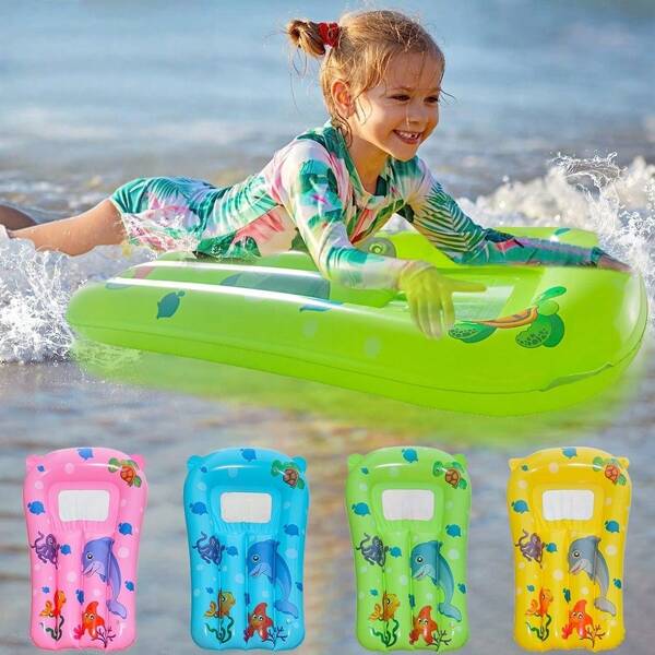 1 pieza Hamaca de agua y anillo de natación inflable colorido para niños - Flota en la piscina con patrones de animales marinos (ballena, pulpo, estrella de mar), adecuado para bañotub, fiesta en piscina y diversión de verano en playa