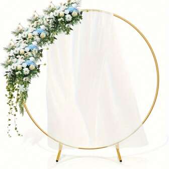 Circular Balloon Arch Stand Suitable For Floor Circular Arch Background Frames, Floral Balloon Arch Frame Kit, Gold Metal Arch Backdrop Suitable For Birthday Party Wedding Christmas Decoration
