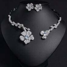 Conjunto de Joias de Moda Feminina 1 set/3 peças, em forma de flor, brincos e colar femininos | Conjunto combinável, adequado para férias femininas | Festa | Presente - Conjunto de joias - Ver 13