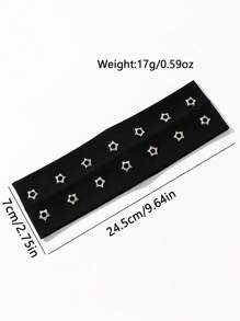 Damen Bandana 1 Stück Mode Punk Stirnband Gothic Sternenmuster Weich Rutschfest Elastisch Cut Out Strand/Urlaub Kopfbedeckung, Dehnbar Yoga Sport Haaraccessoire, Vielseitig für täglichen Modischen Haarschmuck Klassische Haarband