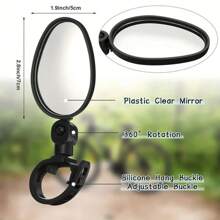 1pc/2PCS Bike Mirror 360 Degree Adjustable Rotatable Handlebar Mirror Wide Bycicle Accessories Cycling Rear View Mirror