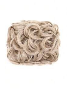 大号玫瑰花蕾发髻发片卷曲盘梳夹式马尾凌乱发髻接发发圈高髻合成易拉伸发髻发片适合女士婚礼派对 - 彩色 - 查看 16