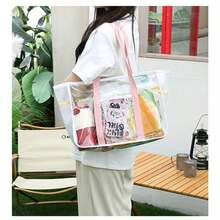Swimming Storage Bag, Large-Capacity Jelly Bag, Transparent Waterproof Beach Bag, Travel Shopping Handbag For Women - Multicolor - View 3