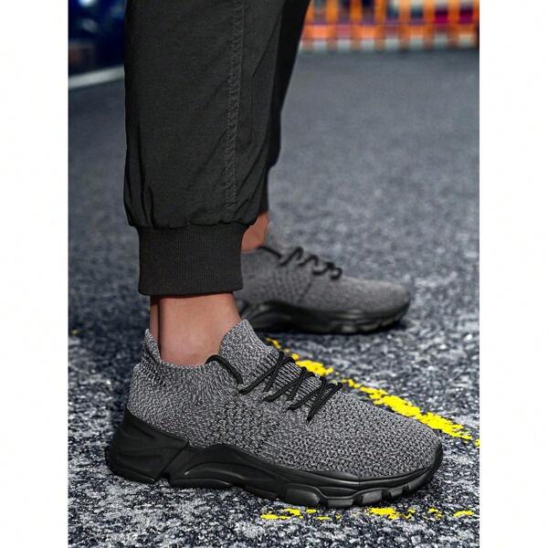 Men's Casual Shoes With Cushioned Sock Design, All-Season Commuting, Sports, Streetwear Sneakers With Clean Lines, Fit For Running