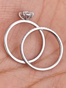 1 pièce Bague de fiançailles/mariage élégante en argent sterling 925 avec cubic zirconia cubique coupe princesse à 4 griffes, cadeau d'engagement pour femme, bijouterie fine