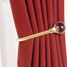 2 Pcs Curtain Holdbacks With Clear  Ball, Decorative Wall Mounted Drapery Tiebacks With Screws, Window Treatment Holdbacks For Home Decor - Gold - View 5