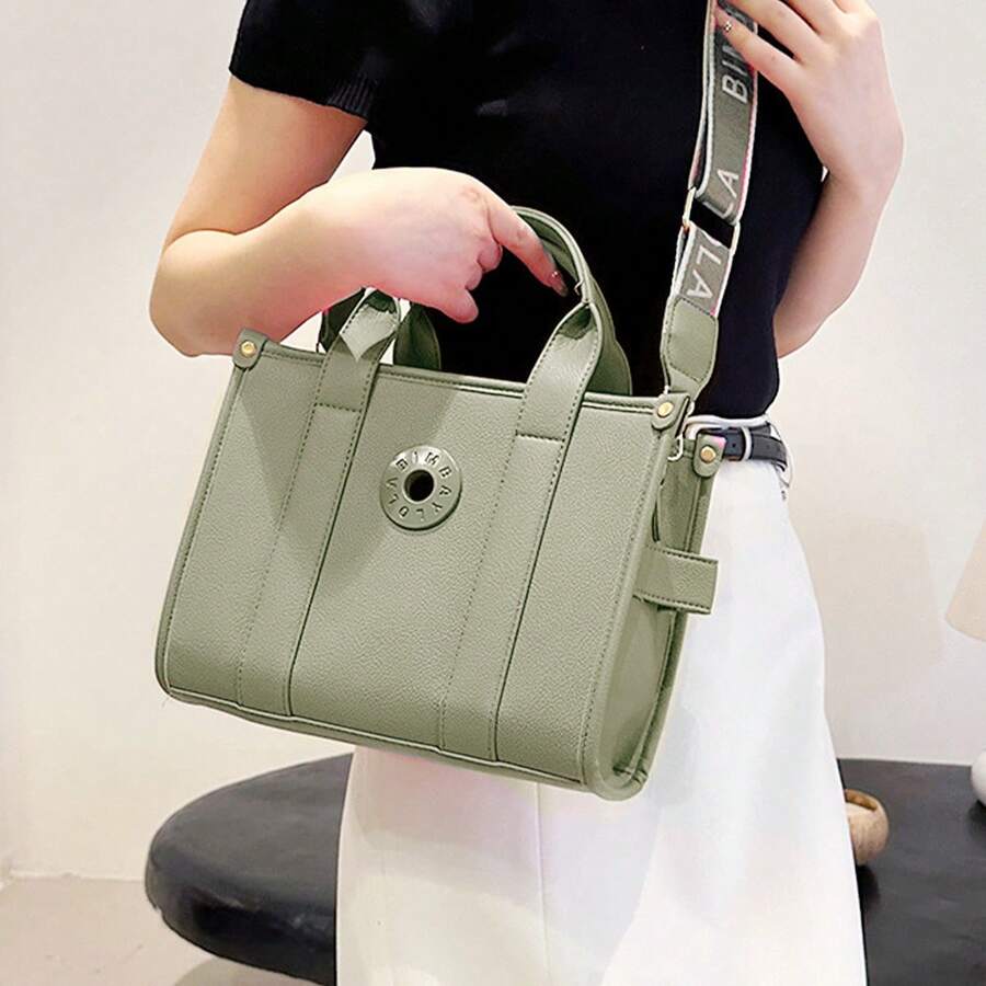 Bolsa De Hombro Bandolera Mujer Moda Crossbody,Tote Bag Mujer,Bolso tote con Correa Desmontable y Cremallera, bolsa de mano de moda, mini bolsas tote para mujer para viajes, compras, trabajo,bolso casual de mano y de hombro para mujer - Verde Verde - Ver 1