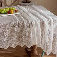 1 New French Style Phoenix Tail Lace Tablecloth, Rectangular Suitable For Dining Table Tablecloth And Coffee Table, Birthdays, Holiday Parties, Dining Table Decoration, Hand Washable, Easy To Clean, Home Decoration