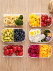 多用途带盖塑料食品储存容器 - 可冷冻、可重复使用、防潮，用于储存香料、水果、蔬菜和香草 - 非常适合厨房、野餐、圣诞节、感恩节