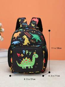 Customized Backpack And Small Shoulder Bag, Back-To-School Gift, Dinosaur-Themed, Colorful. Print Personalized Name Or Holiday Greetings. Create Your Own Backpack. This New Features A Nylon Zipper Design, Casual Versatile