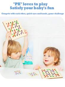 Drewniane puzzle Montessori dla dzieci Wczesna układanka Przeplatanie planszy Zabawka bitewna Zabawa bitewna dla dwóch graczy Przeplatanie liny Gra Zmiana ubrań Dopasowywanie zabawki do treningu umiejętności motorycznych