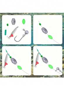 Juego de 400 perlas de cebo con luz fluorescente nocturna, con perlas anti colisión y perlas protectoras, adecuadas para equipo y aparejos de pesca