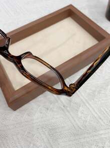 1 Stück Damen einfache polygonale Rahmenbrille mit Klarglas, geeignet für den täglichen Gebrauch, Brillenaccesoires für Damen