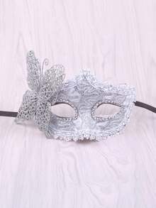 万圣节化妆舞会半脸面具、威尼斯公主面具、金色闪光蝴蝶面具、3D蝴蝶面具、半脸美容面具、美容面具、节日和派对用品、派对配饰、派对面具 - 彩色 - 查看 14
