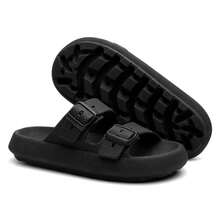 Men's Cloud Flip Flops Slide Sandal Two Straps Comfortable Birken Buckle - 黑色 - 查看 4