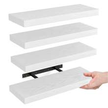 Estantes flotantes para el baño, 4/8 piezas de 15.8 pulgadas de estantes de madera rústicos montados en la pared para el almacenamiento del baño, decoración del baño de vuelta al colegio