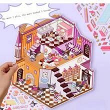 Sanrio 3D Sanrio Miniature Scene Stickers For Stress Relief, DIY Handmade Time-Killing Scrapbooking Stickers & Toys, School Supplies, Back To School