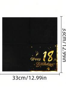 20 片铝箔印花 18 岁生日派对一次性餐巾纸，一次性使用印花薄纸，适用于餐桌