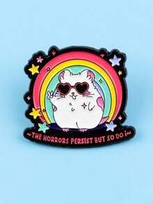 1 件装可爱仓鼠珐琅别针彩虹胸针松针翻领别针徽章背包服装配饰复古珠宝朋友礼物