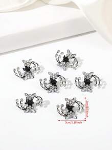 6 pièces/set Pince à cheveux mini papillon strass brillant, épingles à cheveux de mariée élégantes polyvalentes, pinces à cheveux pour accessoires de mode vestimentaire, pinces à fleurs élégantes