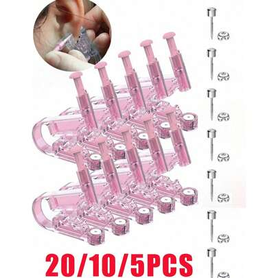 20/10/5PCS Disposable Ear Piercing Gun Kit Asepsis Healthy Nose Lip Earring Piercer Tool Machine Set Ear Studs Body Jewelry Accessories