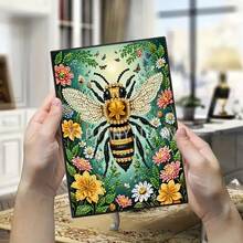 1 Set 7-Star Ladybug & Floral Diamond Painting Notebook Cover Kit, Insect Floral Theme, [Multiple Patterns Available], 5D Asymmetrical Shaped Diamond Painting Diary Notebook, Embroidery Sketchbook, Ideal For Handicraft Lovers, Soft Leather Cover, Art Sketch Notebook For Learning And Office, Suitable For Birthday And Holiday Gifts - Multicolor - View 11