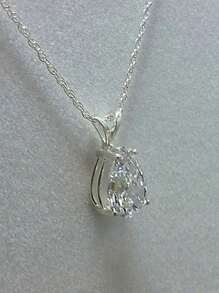 1 pieza Colgante de collar de circonita cúbica elegante para mujeres como regalo del Día de San Valentín, boda, compromiso, aniversario o fiesta