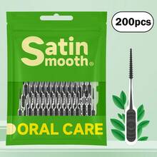 Dr. Emma 100Ct/Pack Dental Picks Charcoal Brush Picks 100Ct/Pack, Tooth Picks, Teeth Cleaning Tool - 黑與白 - 查看 11